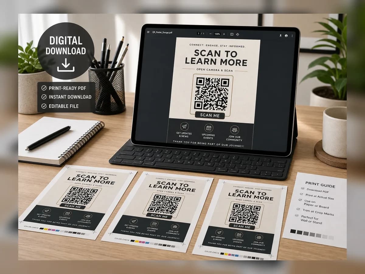 Download-ready SCANDATT QR poster design preview card image