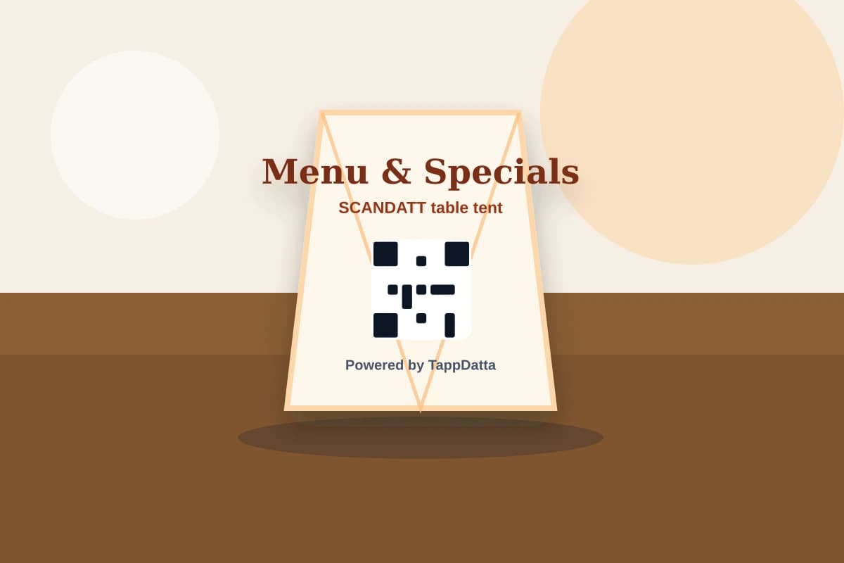Restaurant table tent and menu touchpoint preview