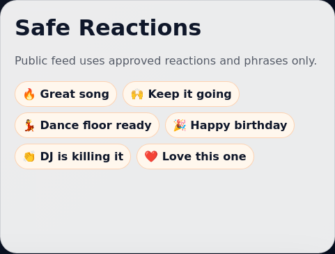 TAPPDATT DJ safe predefined reactions
