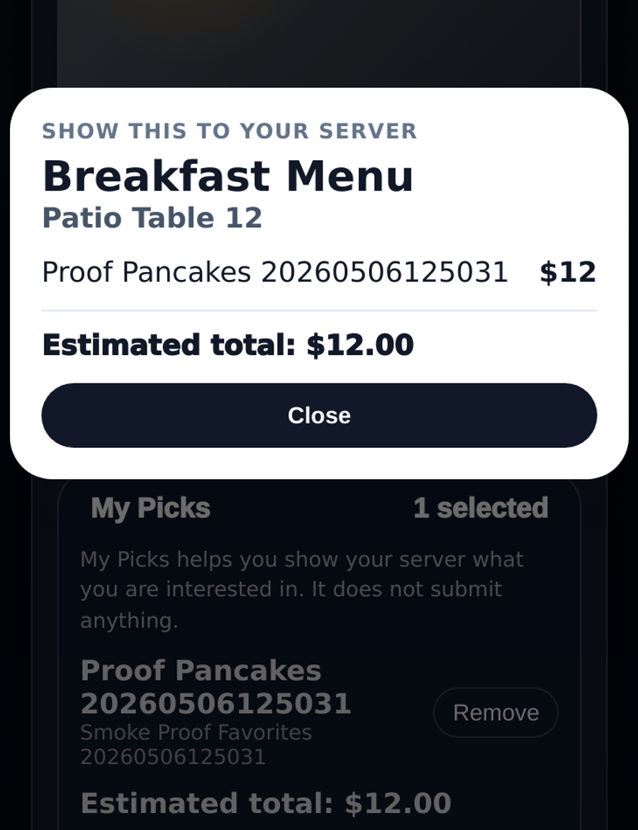 TappDatta Restaurant Show Server summary